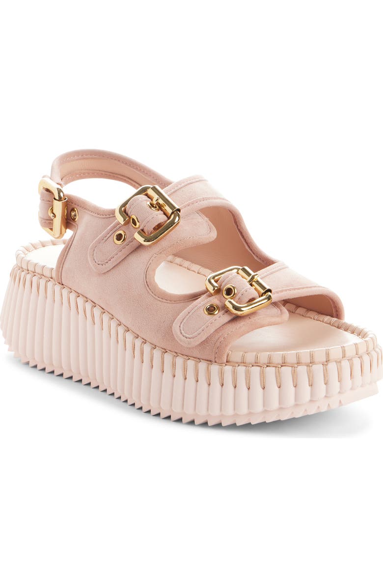 Chloé Nama Platform Sandal, Main, color, Maple Pink