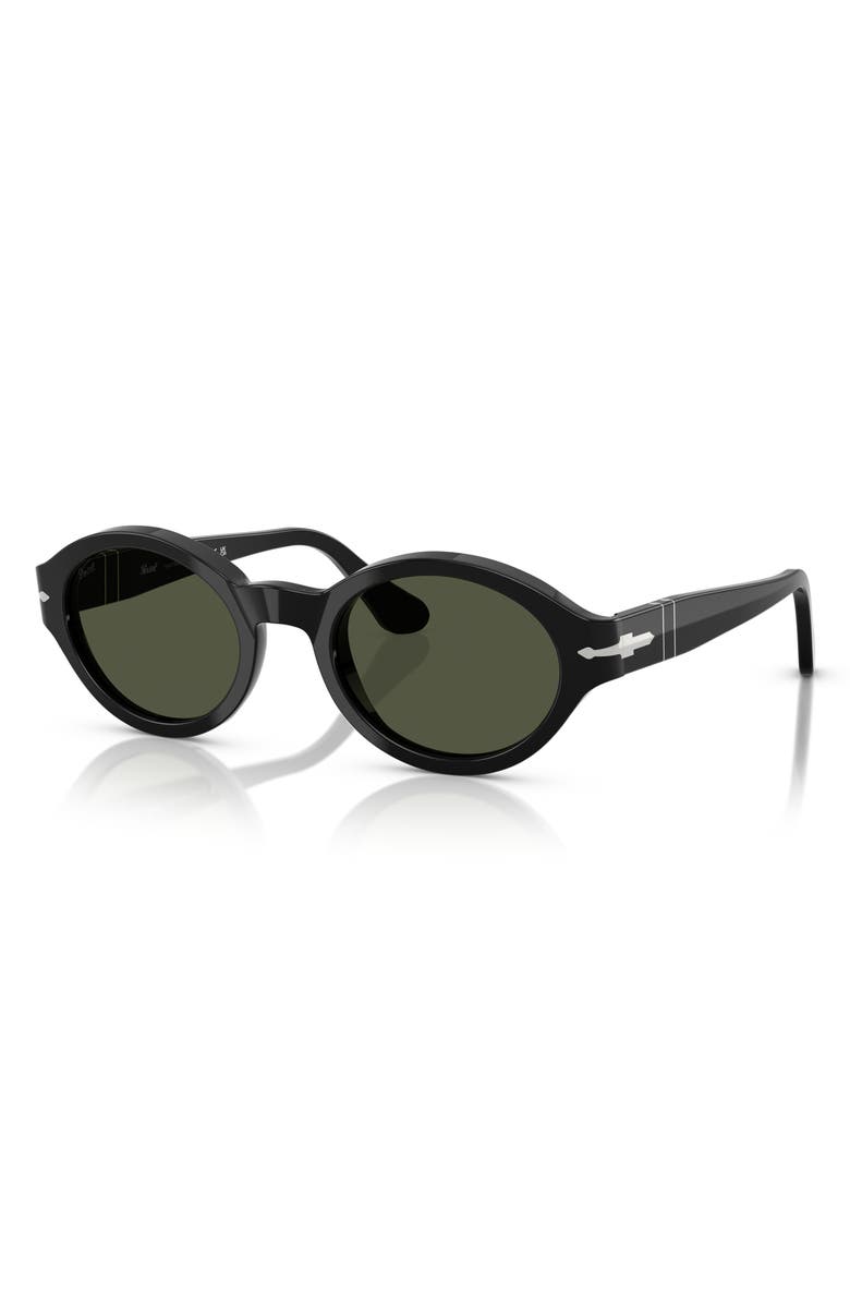 Persol Loris 53mm Oval Sunglasses, Alternate, color, Black / Green