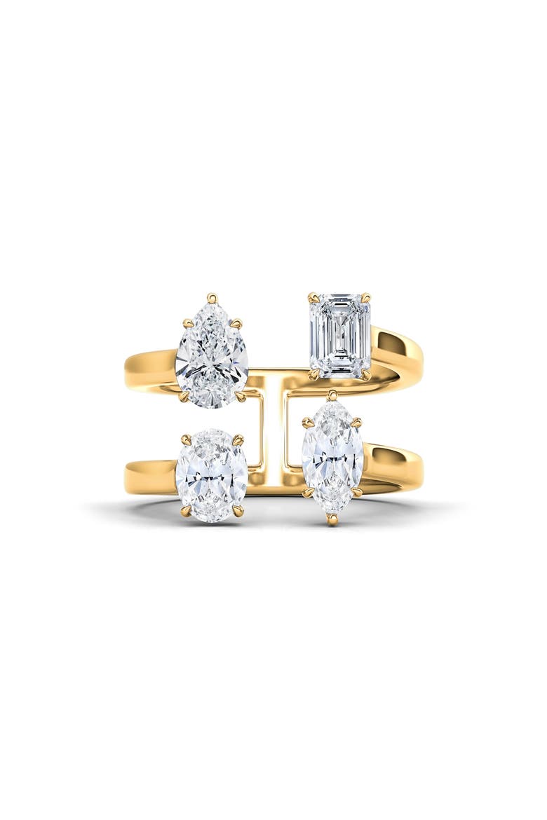 Fancy 4-Stone Lab Created Diamond Ring, Main, color, 18K YELLOW GOLD