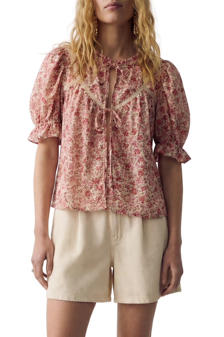 Pleated High Waist Cotton Blend Denim Shorts, Main, color, ECRU IVORY
