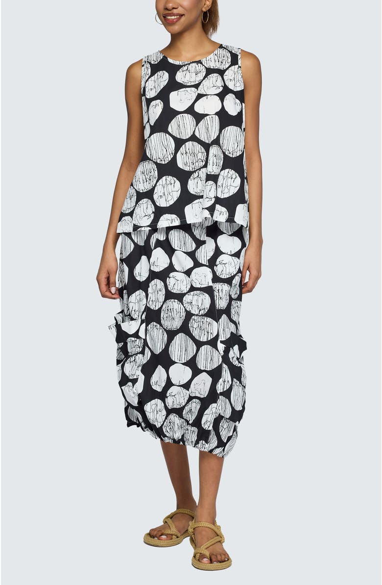 LUUKAA Orla Printed A-Line Top, Alternate, color, Black Print