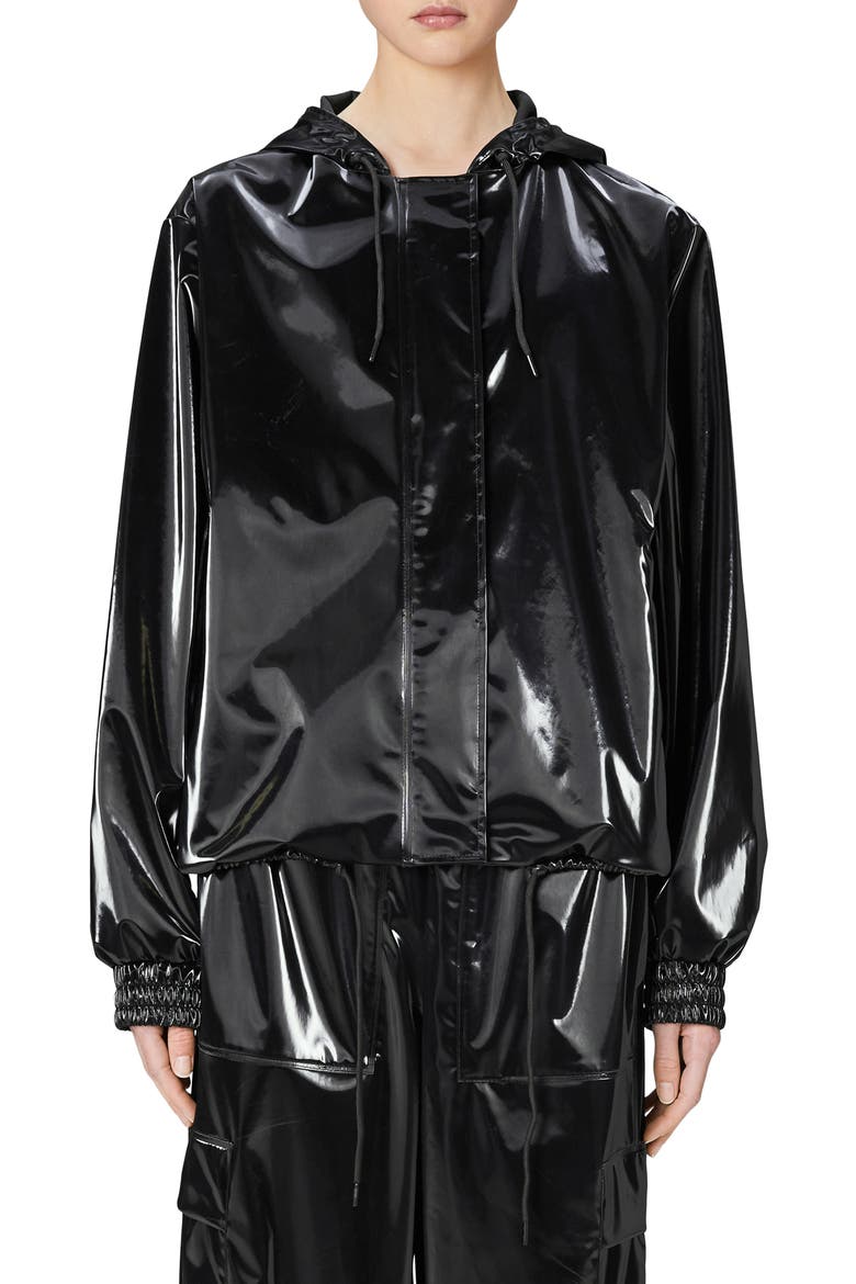 Waterproof Hooded Rain Jacket, Main, color, NIGHT