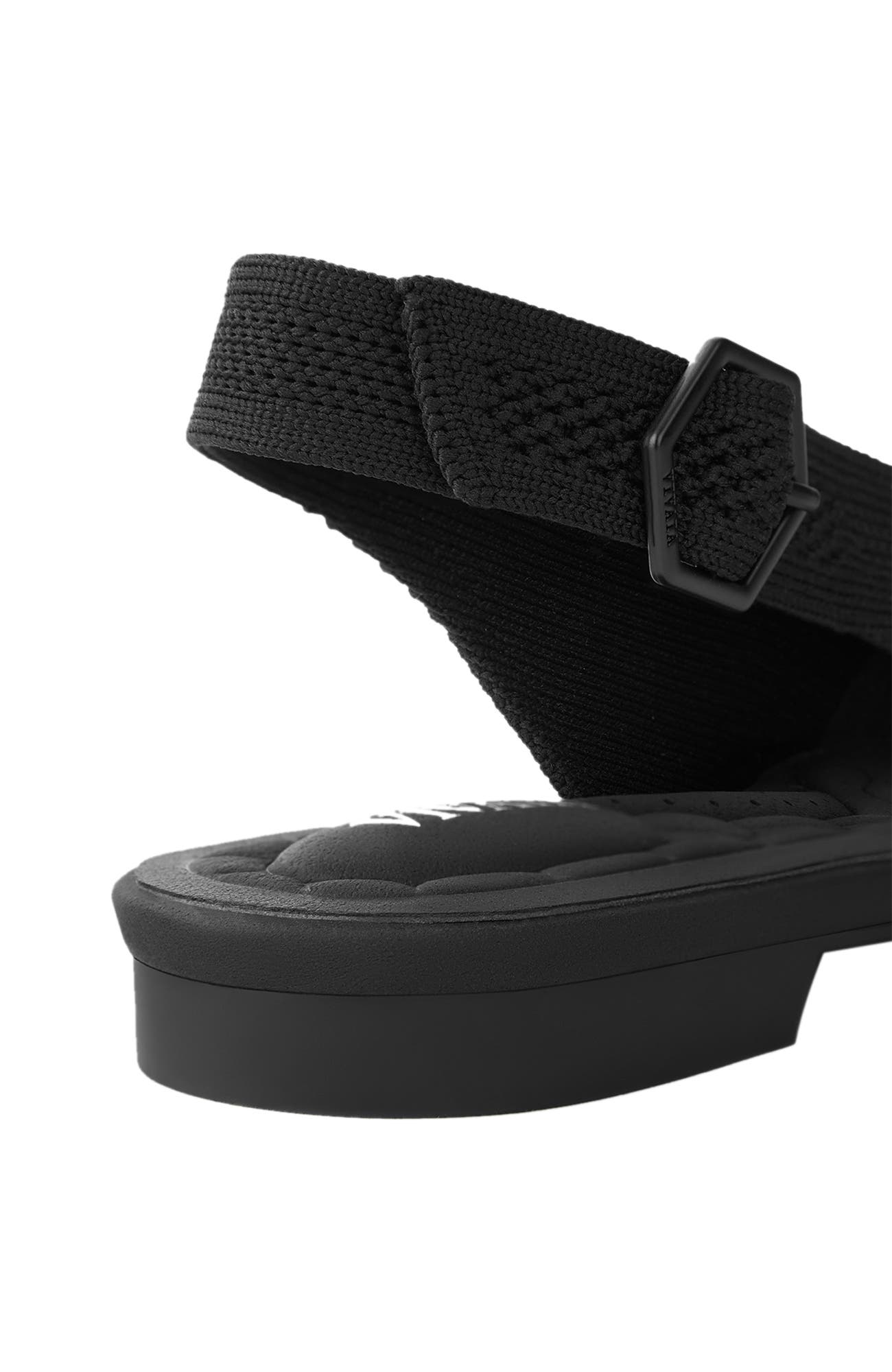 Mini Square-Toe Slingback Sandals, Alternate, color, Black