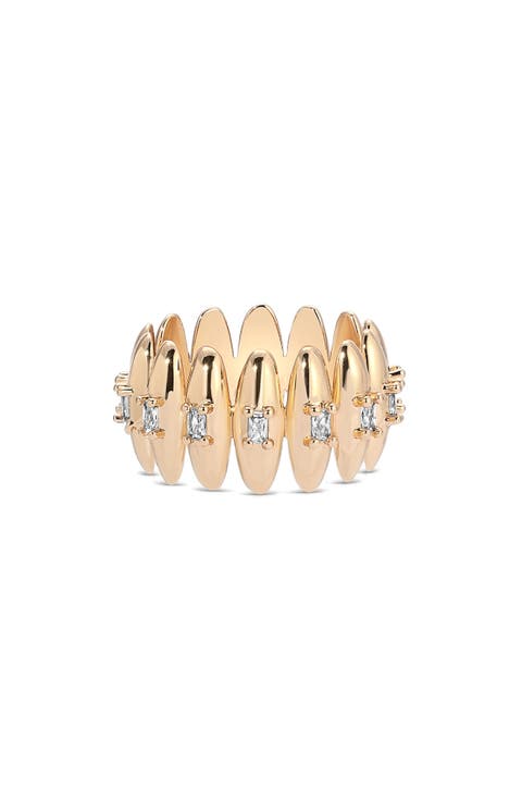 Oval Dome Baguette Band Ring