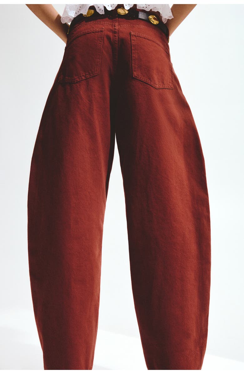H&M Baggy high waist jeans, Alternate, color, Rust Red