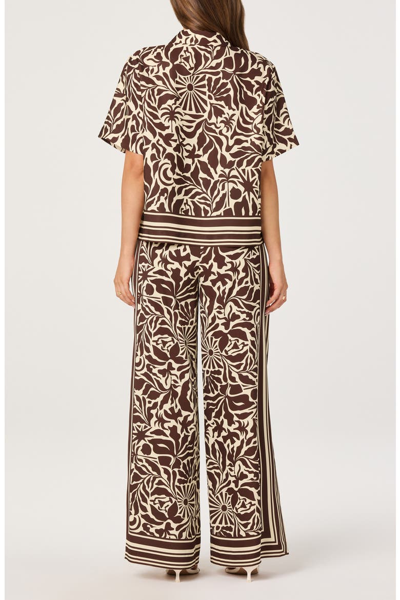 Eva Print Wide Leg Pants, Alternate, color, BROWN TROPICAL