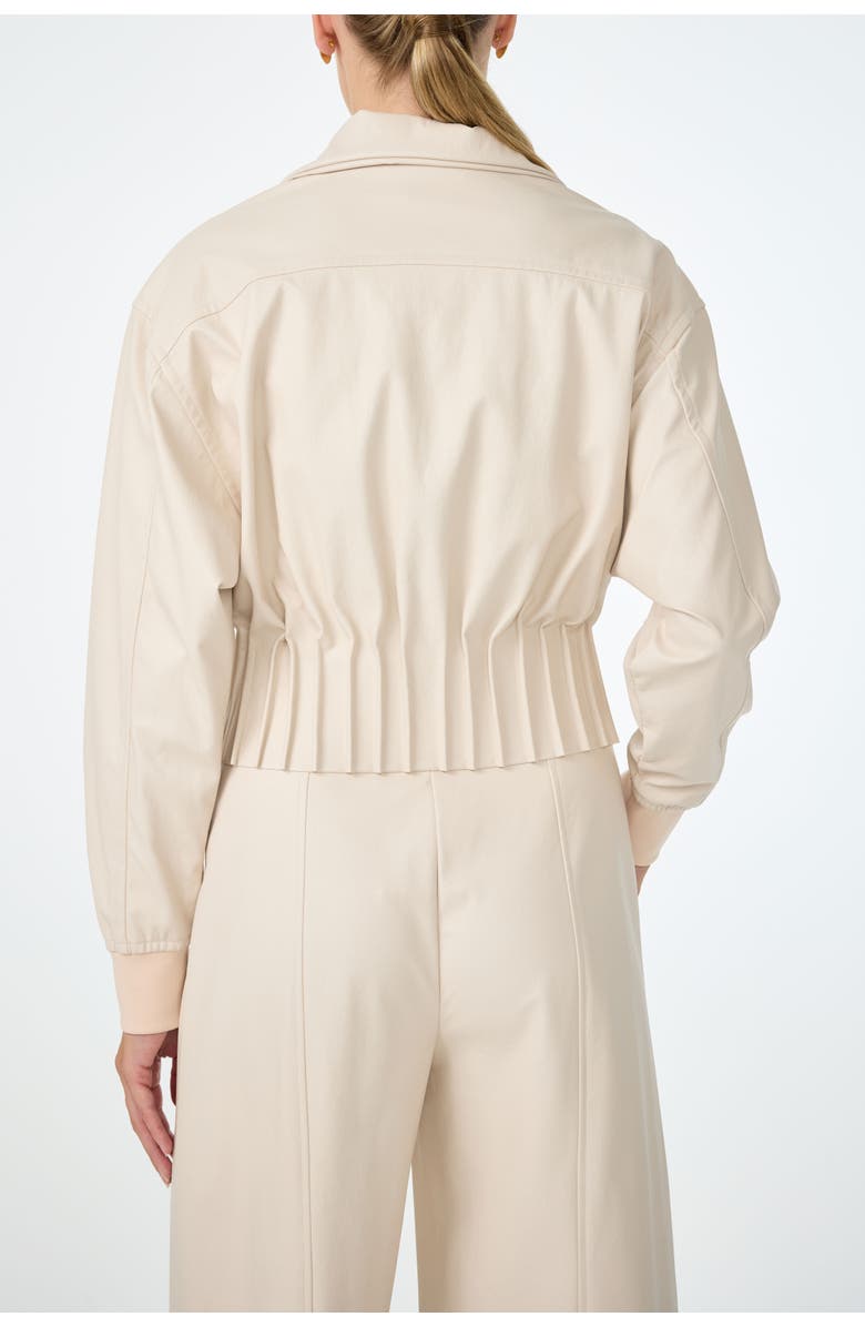 Trina Turk Outrun Faux Leather Jacket, Alternate, color, Ecru