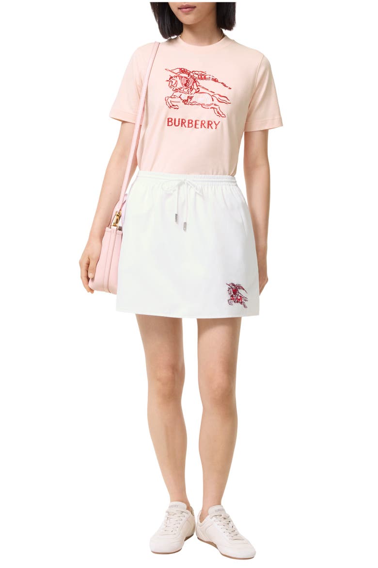 Heart Knight Cotton Mini Skirt, Main, color, Optic white