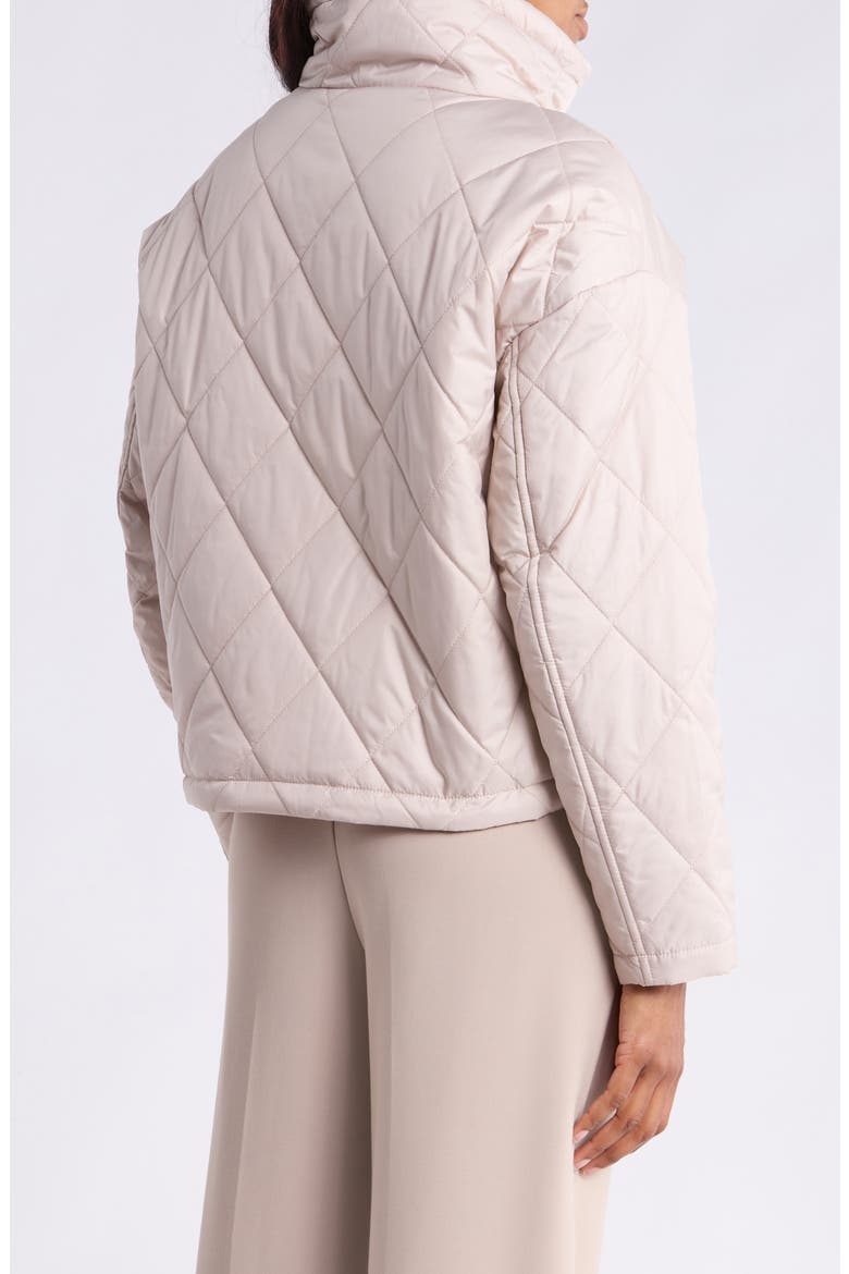 Short Boxy Quilted Jacket, Alternate, color, CHAMPAGNE
