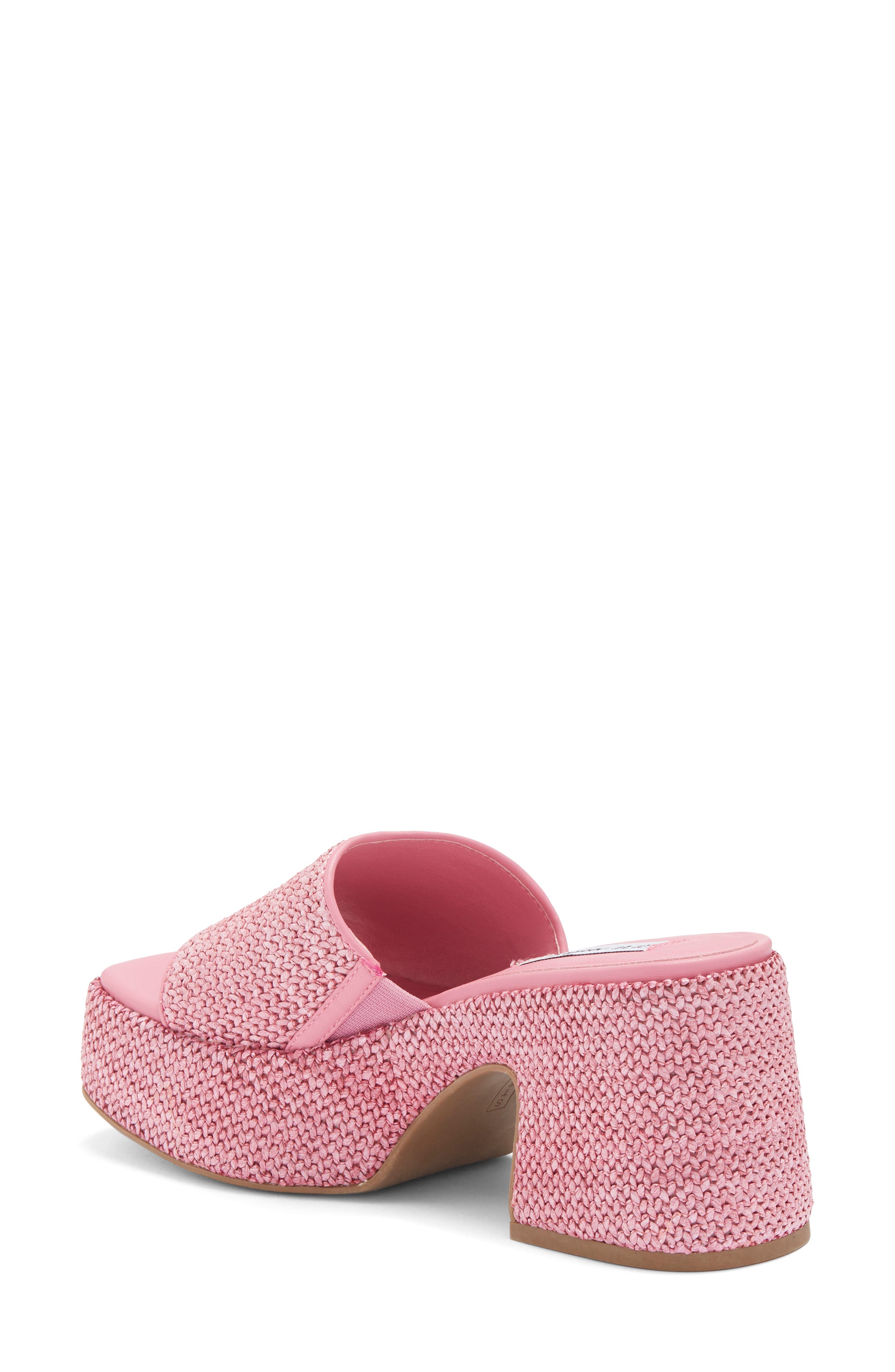 Steve Madden Reign Platform Mule, Alternate, color, Pink Raffia