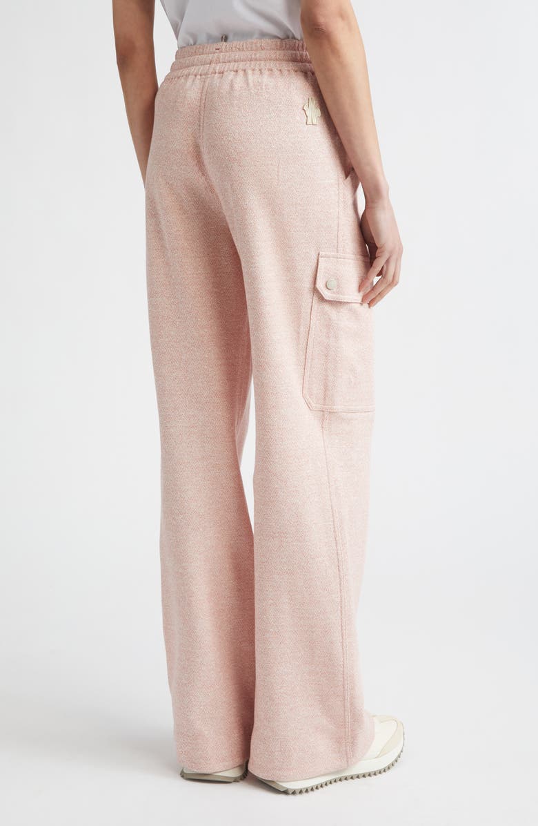 Moncler Grenoble Linen & Cotton Blend Wide Leg Cargo Sweatpants, Alternate, color, Strawberry Pink
