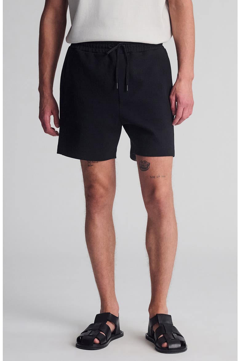 Drawstring Cotton Shorts, Main, color, BLACK