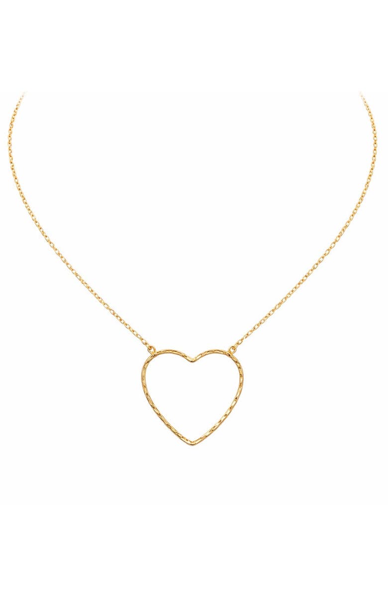 Erin McDermott Jewelry Open Heart Gold Necklace, Main, color, Gold
