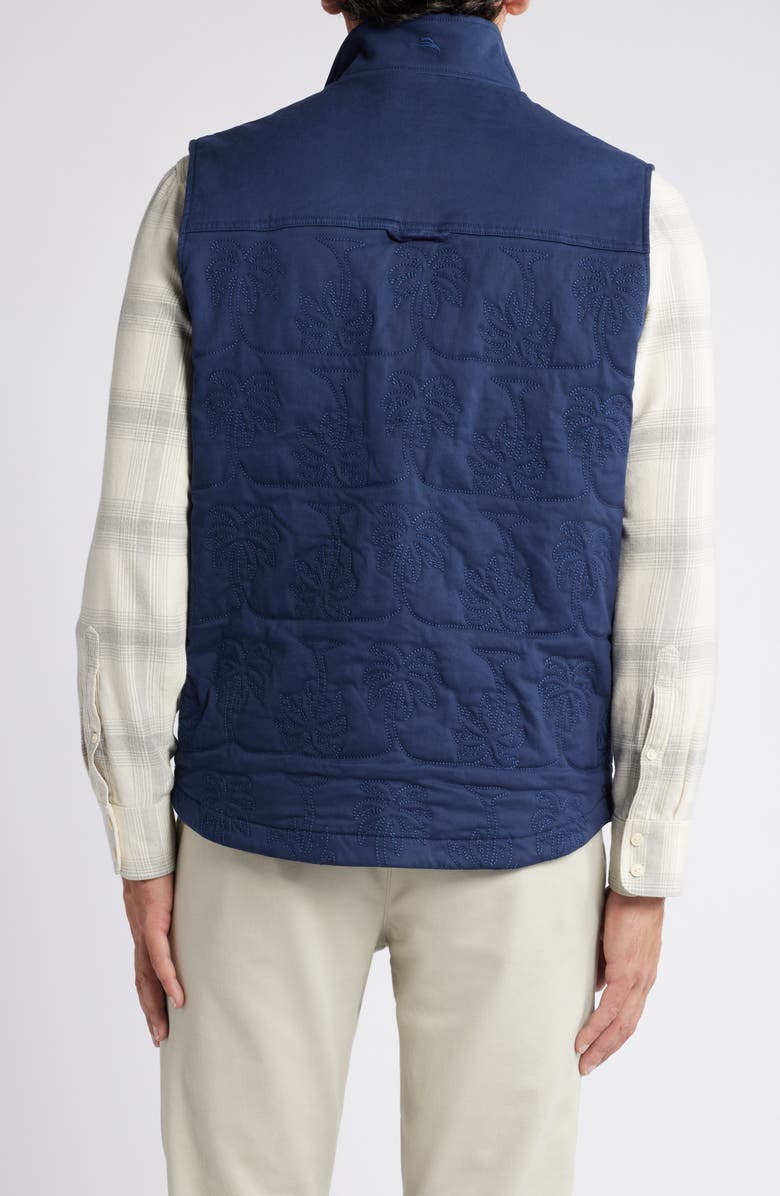 Tommy Bahama Palisades Palm Quilted Vest, Alternate, color, Maritime