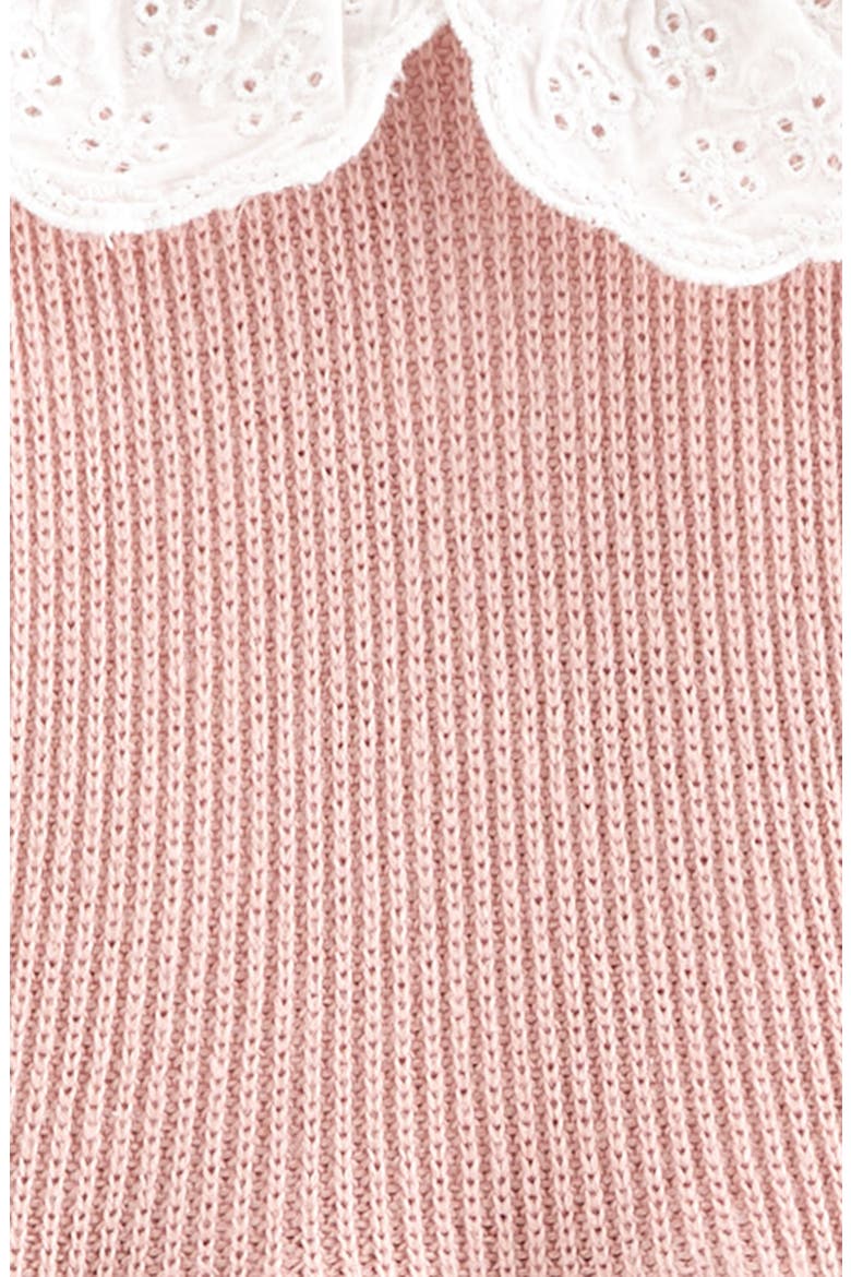 Scalloped Collar Sweater Dress, Alternate, color, PINK ZEPHYR