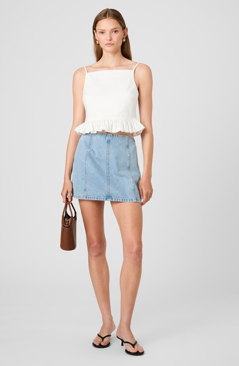 French Connection Lilah Ruffle Crop Camisole, Alternate, color, Summer White