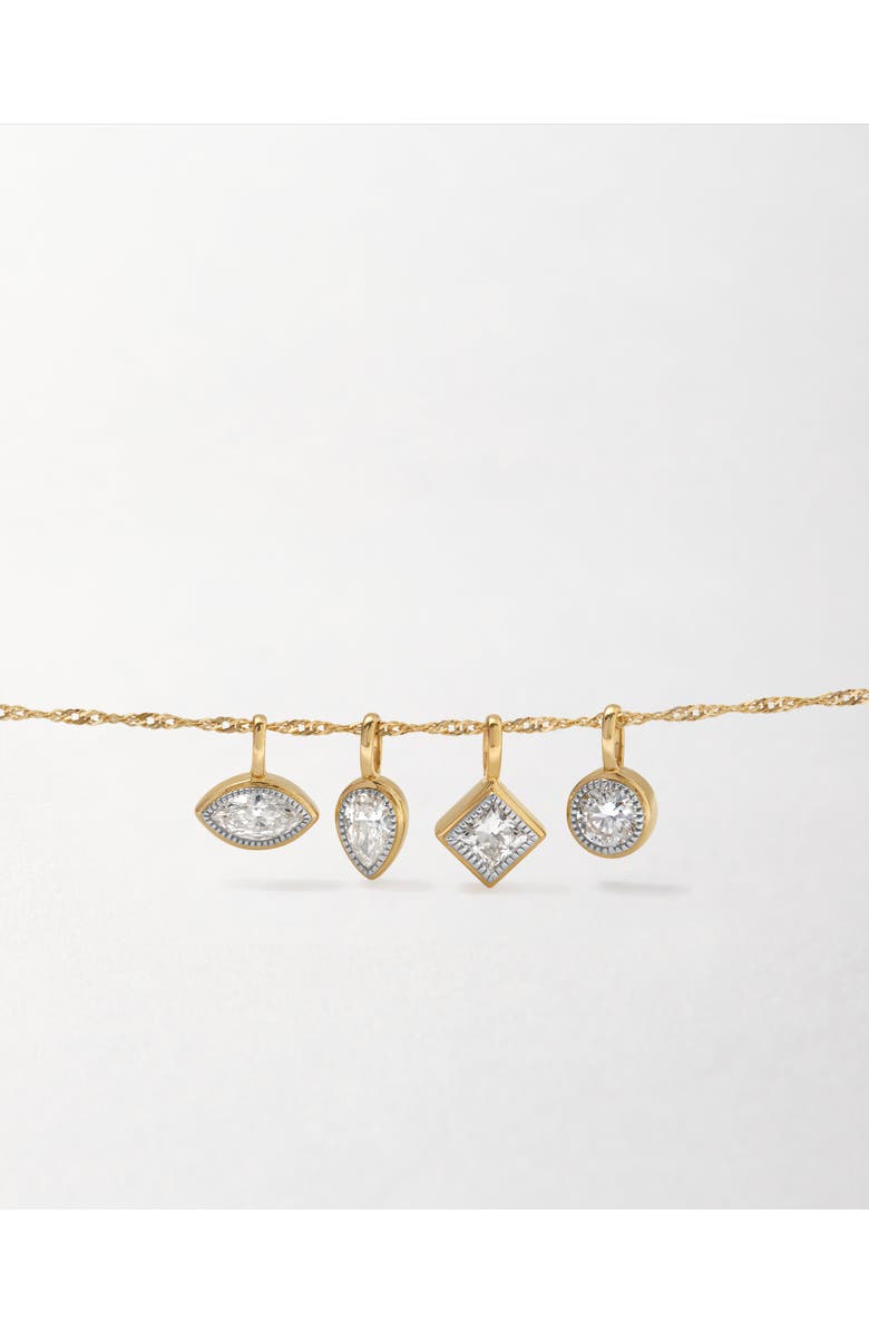 Edge of Ember Pear Cut Diamond Necklace, Alternate, color, Pearl