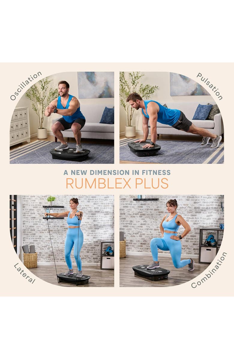 Lifepro Rumblex Plus 4D Vibration Plate Machine Exercise Machine with Triple Motors for Recovery and Fat Burn, Alternate, color, Black