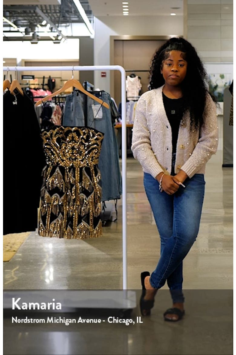 Callie Sequin Fringe Strapless Minidress video