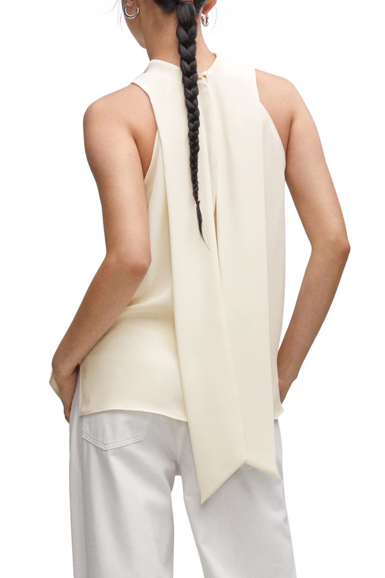 Keyhole Tie Neck Top, Alternate, color, LIGHT BEIGE