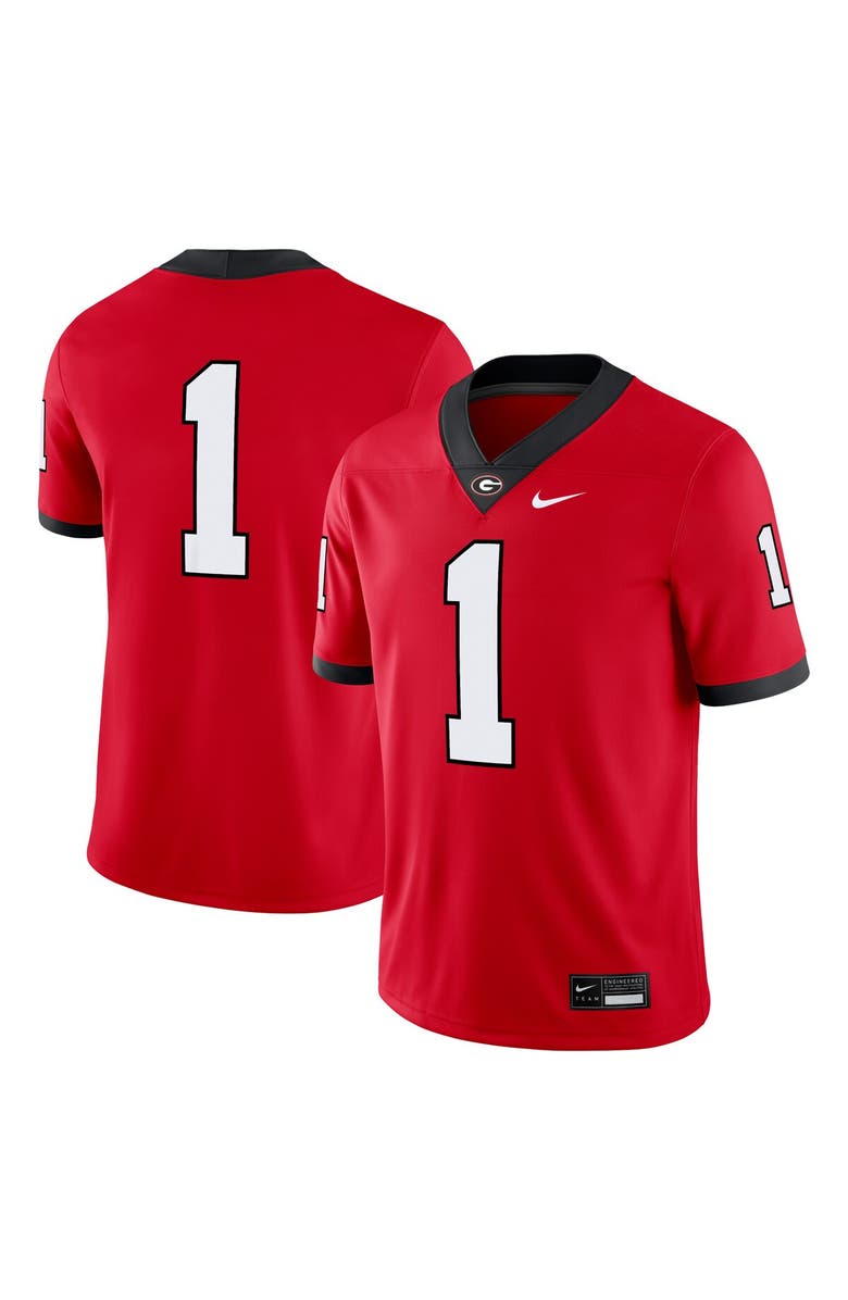 Nike Men's Nike #1 Red Georgia Bulldogs Game Jersey, Alternate, color, Red