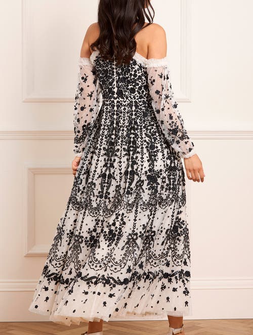 Needle & Thread Adeline Off-shoulder Ankle Gown In Multi