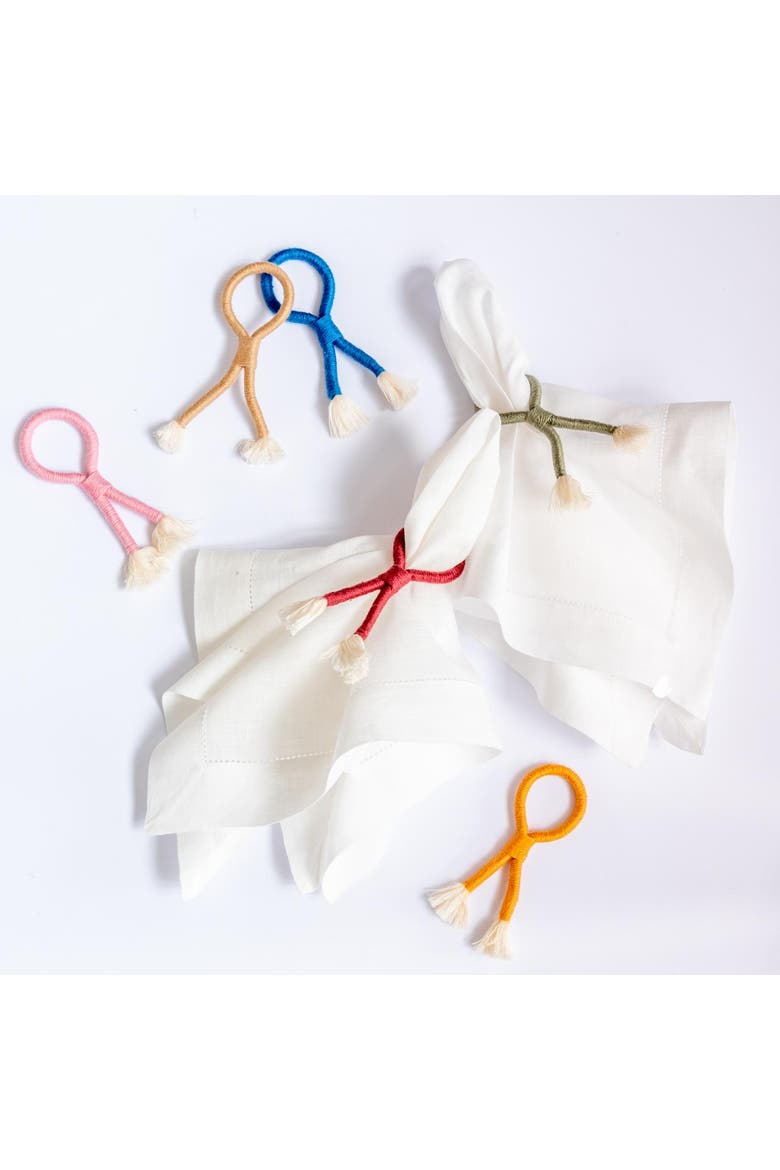 Nautical Knot Napkin Rings - Set of 4, Alternate, color, Green