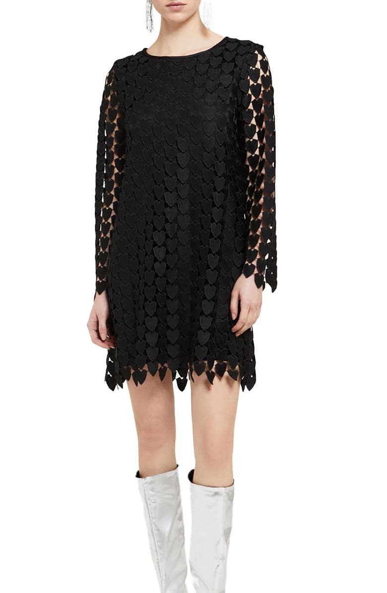 ottod'Ame Short Dress With 3D Effect, Main, color, Black