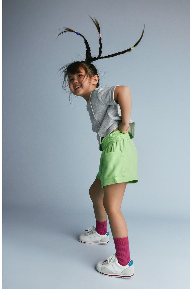 Kids' Swing Cotton Blend Shorts, Alternate, color, LIME TIME