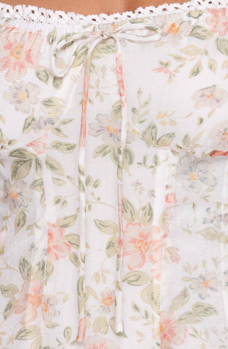Petal & Pup Lavia Floral Puff Sleeve Fit & Flare Minidress, Alternate, color, 