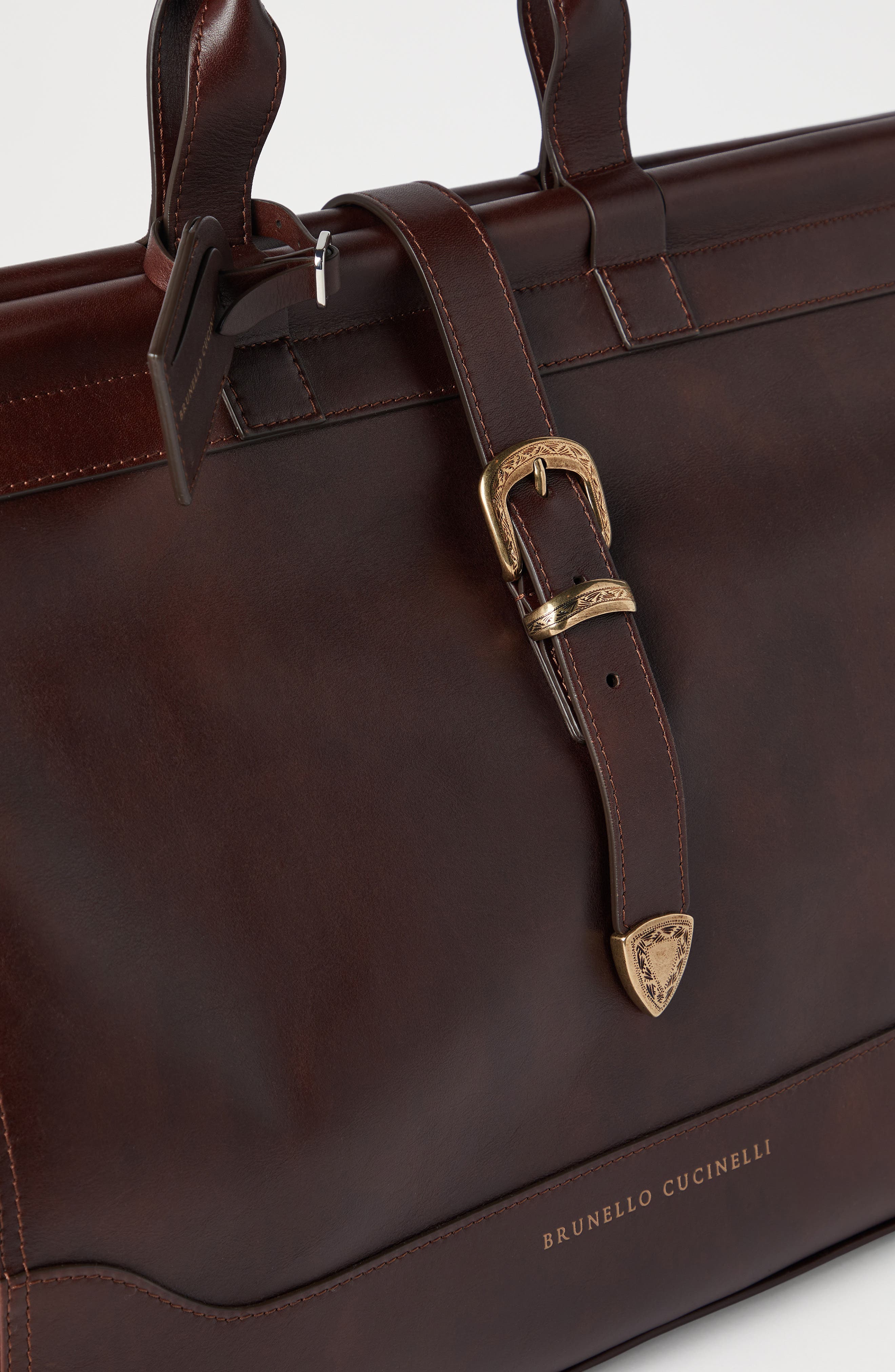 Brunello Cucinelli Leather bag, Alternate, color, Burgundy
