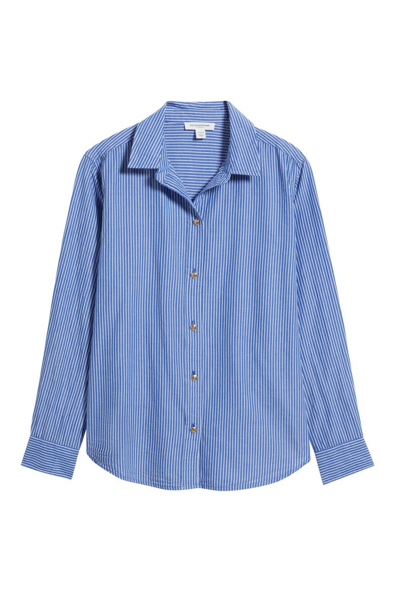 Bentley Stripe Long Sleeve Cotton Button-Up Shirt, Alternate, color, ROYAL NIGHT