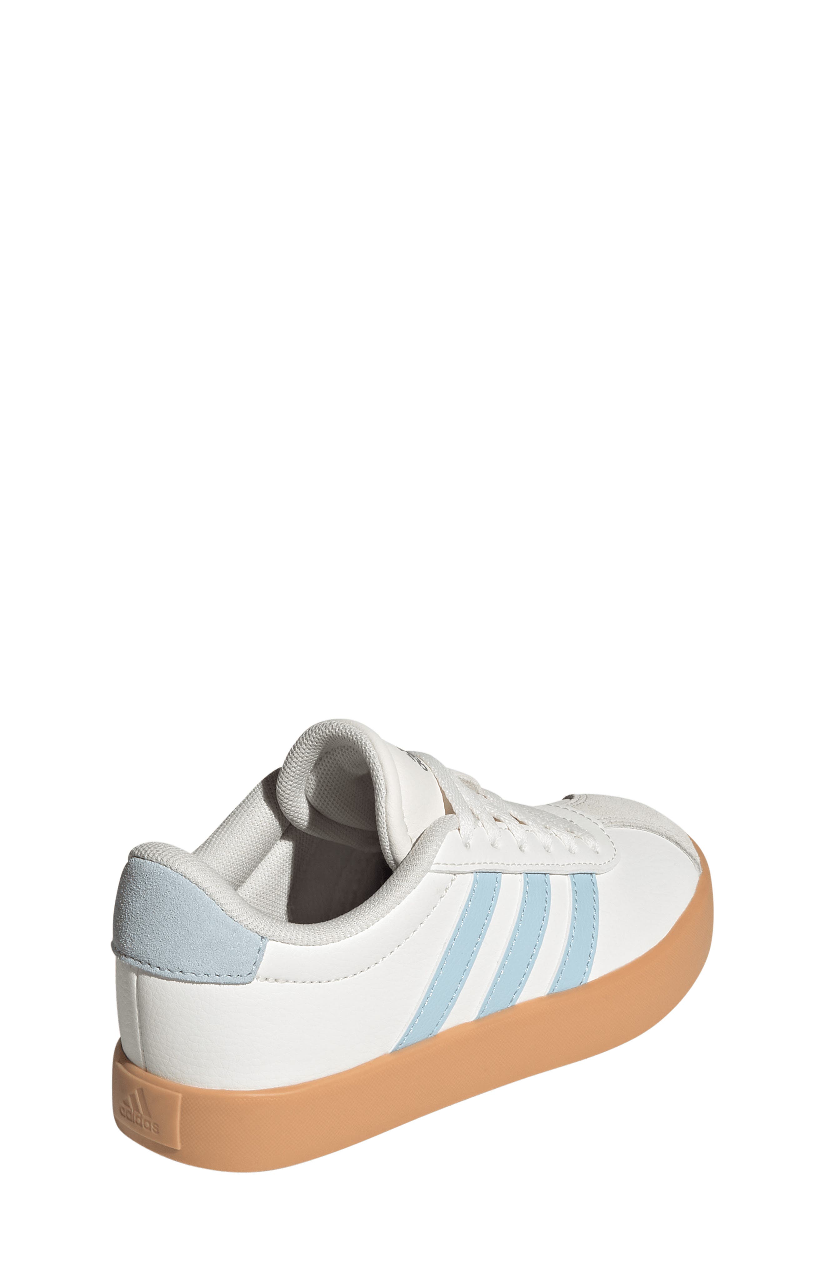 adidas Kids' VL Court 3.0 Sneaker, Alternate, color, Core White/ Ice Blue/ Gum