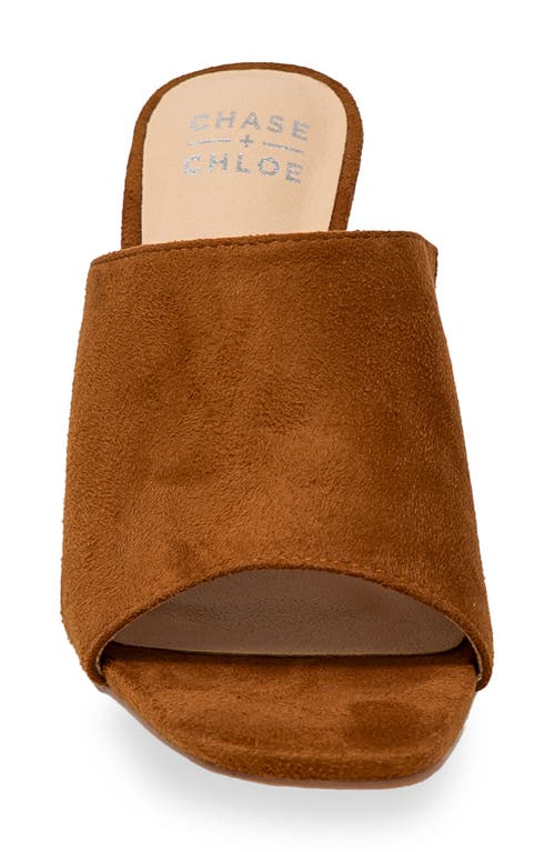 Chase & Chloe Chase And Chloe Open Toe Mule In Brown