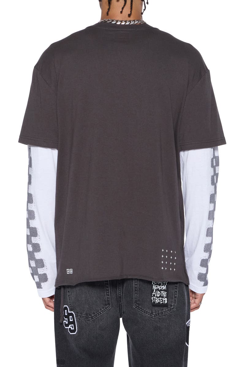Ksubi Engine Layered Long Sleeve Graphic T-Shirt, Alternate, color, Black