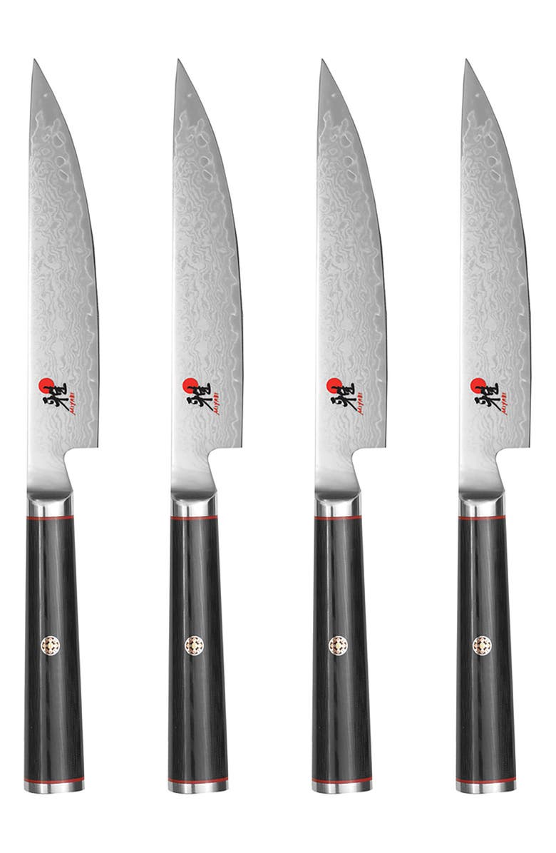 MIYABI Kaizen 4-Piece Steak Knife Set, Main, color, Stainless Steel