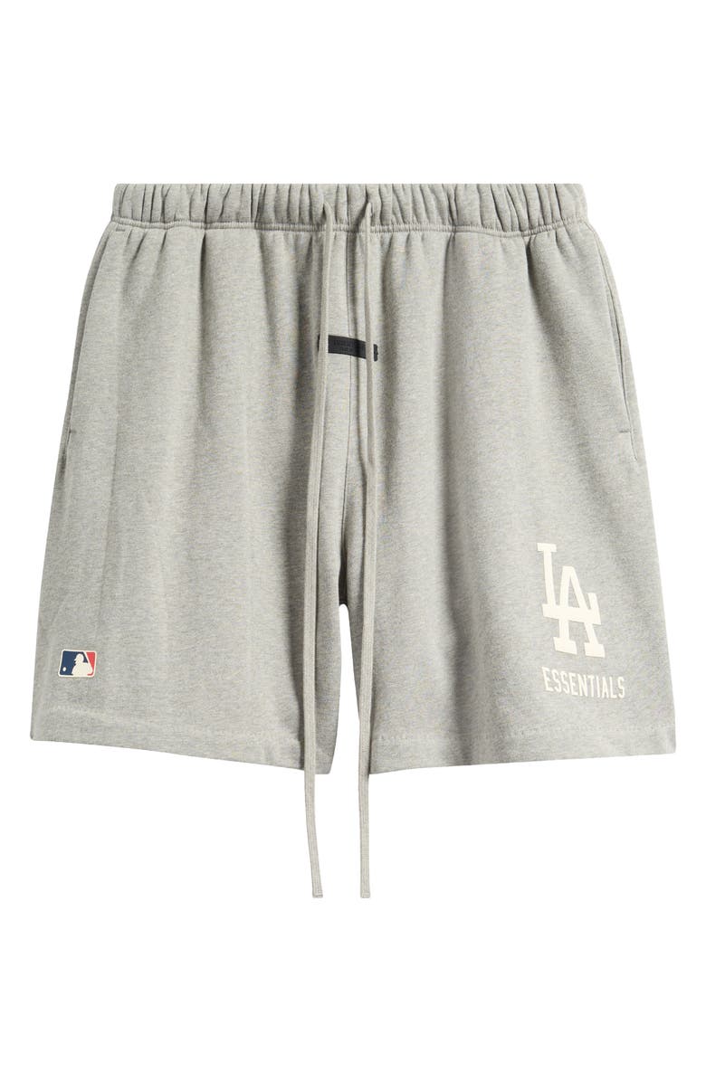 Fear of God Essentials Dodgers Drawstring Sweat Shorts, Alternate, color, Warm Heather