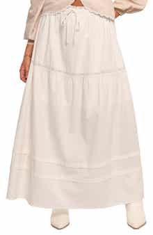 Petal & Pup Darlie Lace Trim Tiered Maxi Skirt