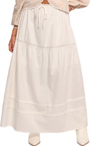 Petal & Pup Darlie Lace Trim Tiered Maxi Skirt