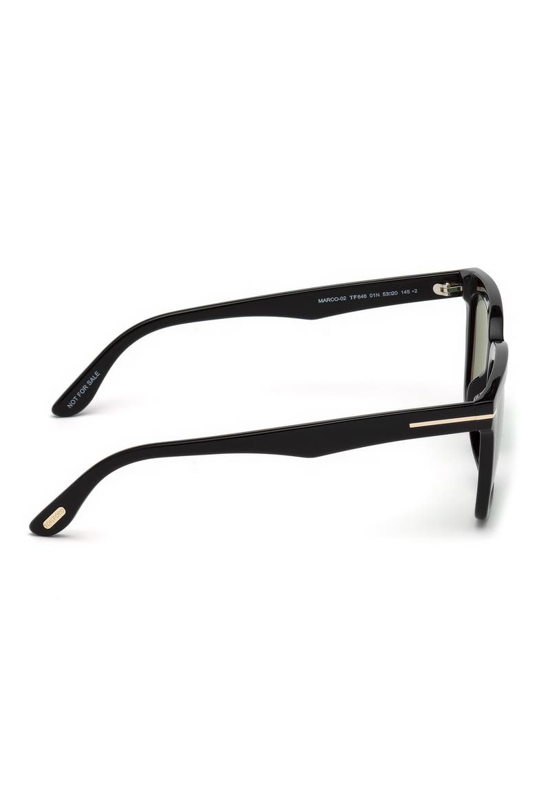 56mm Round Sunglasses, Alternate, color, SHINY BLACK / GREEN