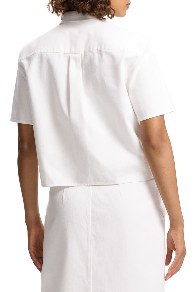 Boxy Short Sleeve Cotton Button-Up Shirt, Alternate, color, OPTIC WHITE - C7J