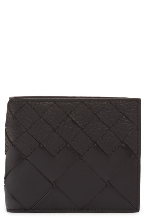 Bottega Veneta Men Fondente Color Bi-fold Wallet In Intrecciato