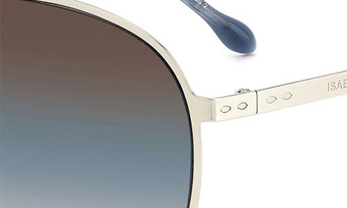 Isabel Marant 62mm Gradient Aviator Sunglasses In Palladium Blue/brown Teal