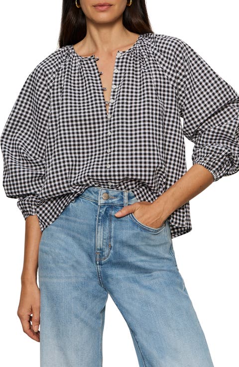 Perfect Gingham Button-Up Top