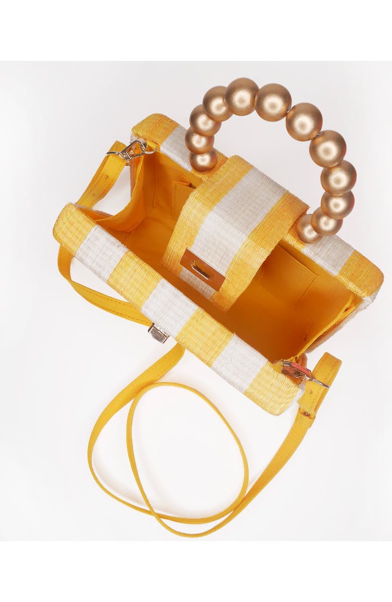 Soli & Sun THE LOUISA Woven Straw Clutch Bag, Alternate, color, Yellow & Cream Stripe