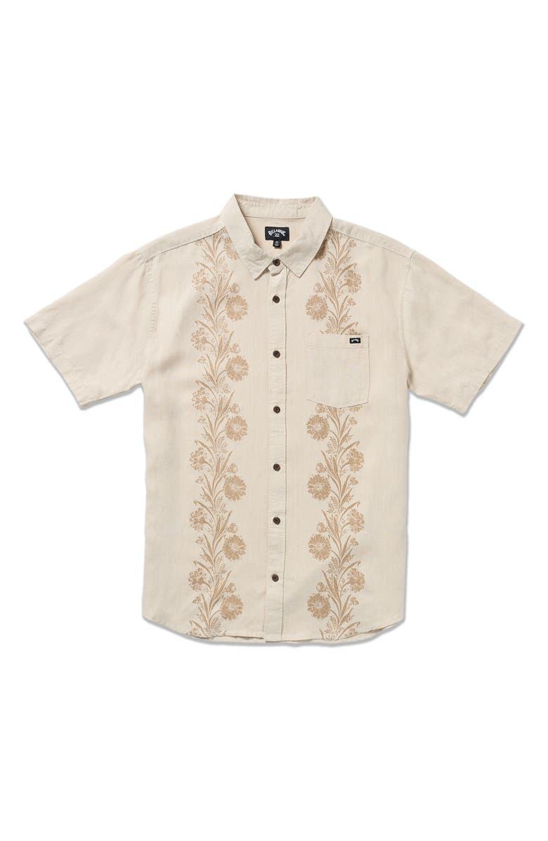 Billabong Cordoba Floral Short Sleeve Linen Blend Button-Up Shirt, Alternate, color, 