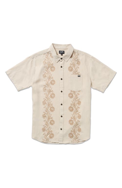 Billabong Cordoba Floral Short Sleeve Linen Blend Button-up Shirt