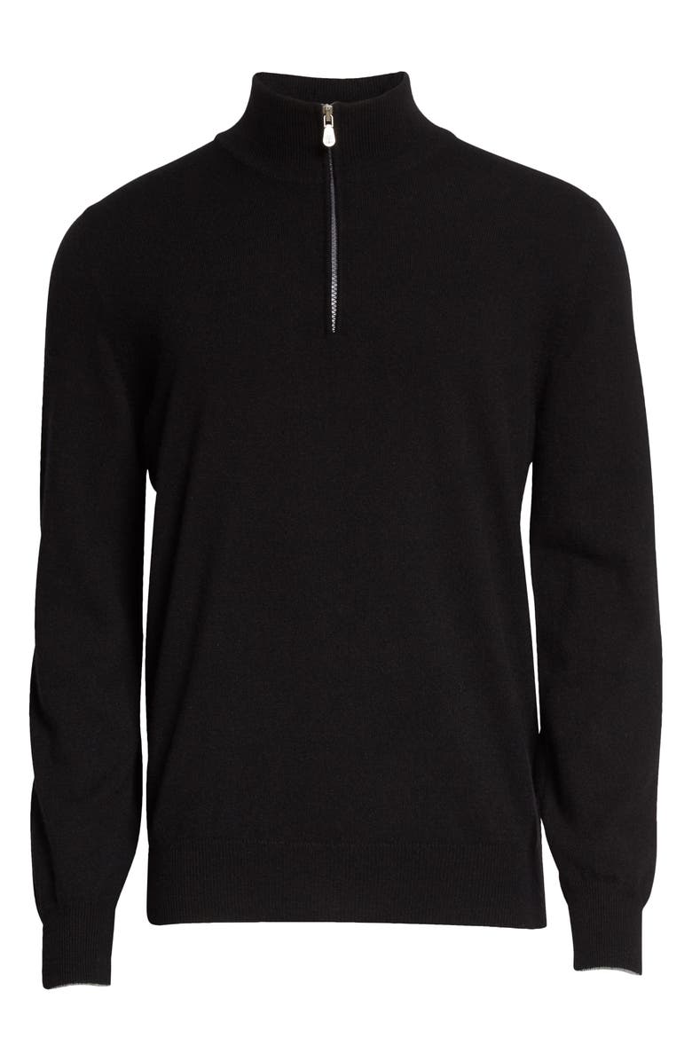 Brunello Cucinelli Quarter Zip Cashmere Pullover, Alternate, color, 