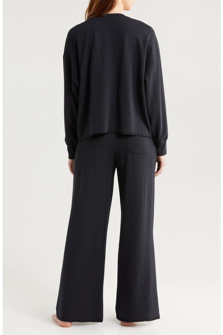 Sweatshirt & Wide Leg Pajamas, Alternate, color, POLO BLACK