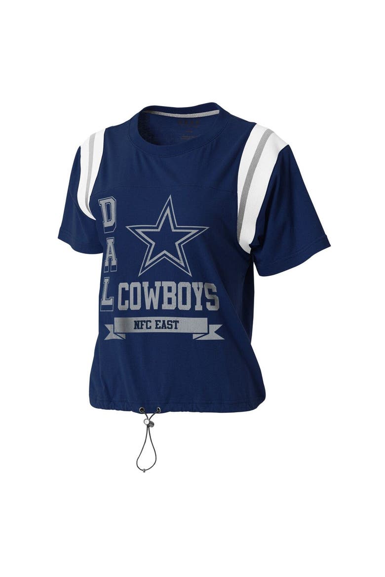 Women's WEAR by Erin Andrews Navy Dallas Cowboys Cinched Colorblock T-Shirt, Alternate, color, Navy
